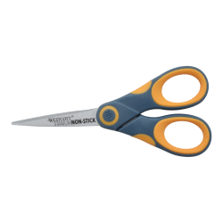 Westcott® Titanium-Bonded Non-Stick Scissors, 5", Pointed, Gray/Yellow