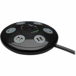 Eaton Tripp Lite Series Conference Power Surge Protector - 4 NEMA 5-15R Outlets, 4 USB-A Ports, 6 ft. Cord, Black - TLP406USBUFO