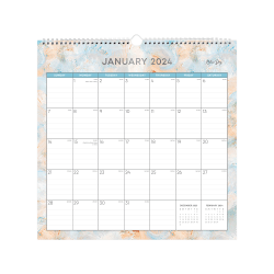 2024 Blue Sky™ Monthly Wall Calendar, 12" x 12", Carlsen, January To December