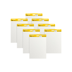 Post-it® Super Sticky Easel Pads, 25" x 30", White, Pack Of 8 Pads