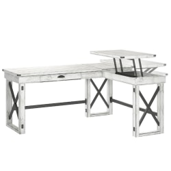 Ameriwood™ Home Wildwood L-Shaped Desk With Lift Top, Distressed Whitewash