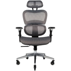 Nouhaus Ergo3D Ergonomic Fabric High-Back Office Chair, Silver Gray