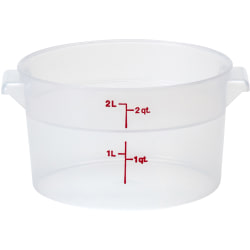 Cambro Translucent Round Food Storage Containers, 2 Qt, Pack Of 12 Containers
