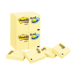 Post-it® Notes, 1-1/2" x 2", Canary Yellow, Pack Of 24 Pads