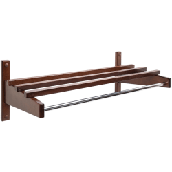 CSL Economy Series Wood Wall Rack, 10-1/2"H x 30"W x 12-3/4"D, Dark Brown