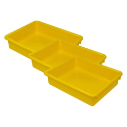 Romanoff Products Stowaway Letter Trays, 3"H x 10-1/2"W x 13"D, Yellow, Pack Of 3 Trays