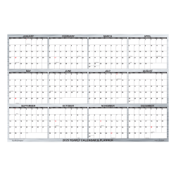 2025 SwiftGlimpse Daily/Yearly Wall Calendar, 24" x 36", Metal, January 2025 To December 2025, SG 2025 WOOD