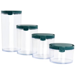Spice by Tia Mowry Spicy Thyme 4-Piece Plastic Storage Set, Teal