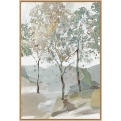 Amanti Art Breezy Landscape Trees II by Allison Pearce Framed Canvas Wall Art Print, 33"H x 23"W, Maple