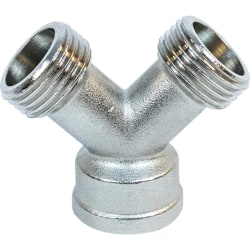 Certified Appliance Accessories Wye Fitting - 3" - Silver, Nickel - Nickel Plated Brass