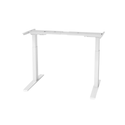 Fellowes® Triumph™ LX 2-Leg Height-Adjustable Steel Table Base, 26-1/2"H x 42"W x 23"D, White