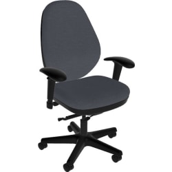 Sitmatic GoodFit Synchron High-Back Chair With Adjustable Arms, Gray/Black
