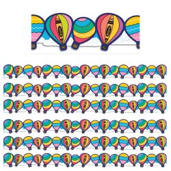 Eureka Extra Wide Die-Cut Deco Trim Packs, 37’ x 3-1/4", Crayola Colors of Kindness Hot Air Balloons, Set Of 6 Packs
