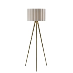 Adesso Caldwell 61"H Floor Lamp, Beige/Antique Brass