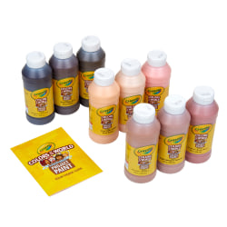 Crayola Colors Of The World Spill Proof Washable Project Paints, 8 Oz, Assorted Colors, Set Of 9 Paints