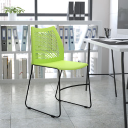 Flash Furniture HERCULES Series Sled-Base Stack Chair With Air-Vent Back, Green