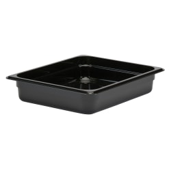 Cambro Camwear GN 1/2 Size 2" Food Pans, 2"H x 10-1/2"W 12-3/4"D, Black, Set Of 6 Pans