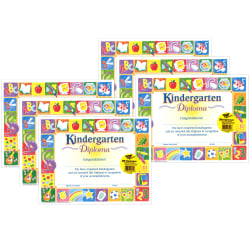 TREND Classic Diplomas, 8-1/2" x 11", Kindergarten, 30 Certificates Per Pack, Set Of 6 Packs