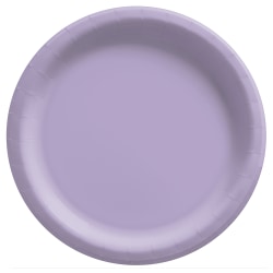 Amscan Paper Plates, 10", Lavender, 20 Plates Per Pack, Case Of 4 Packs