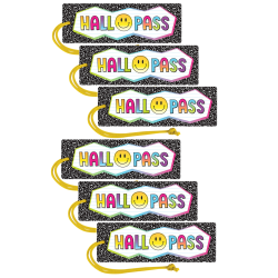 Teacher Created Resources Brights 4ever Magnetic Hall Passes, 6-3/4" x 2-1/4", Multicolor, Pack Of 6 Passes