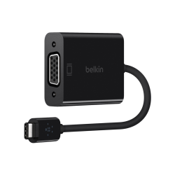 Belkin USB-C to VGA Adapter - Black - 1080p - Video Converter For Your MacBook Pro - USB C to VGA Display Dongle - USB Type C - 15-pin HD-15 VGA - Black