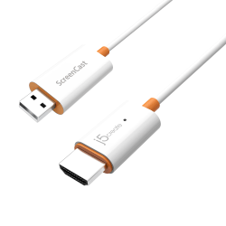 j5create ScreenCast Wireless Display Adapter, 49.21 ft Range