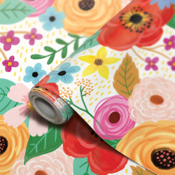 Teacher Created Resources Peel And Stick Decorative Paper Roll, 17-1/2" x 10’, Wildflowers