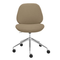 Eurostyle Lyle Adjustable Fabric Low-Back Office Task Chair, Taupe/Silver