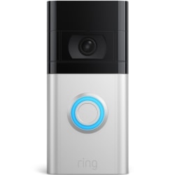 Ring Video Doorbell 4, 5.05"H x 1.06"W x 2.4"D, Satin Nickel