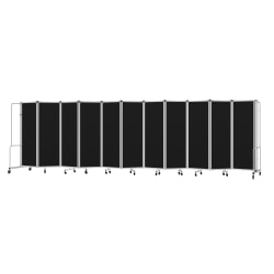 National Public Seating Room Divider, 11 Sections, 72"H x 256"W x 27"D, Black/Gray