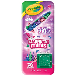 CreateOn Crayola Mini Magnetic Tiles Set, Purple/Pink/Blue/Green, Total Qty 1