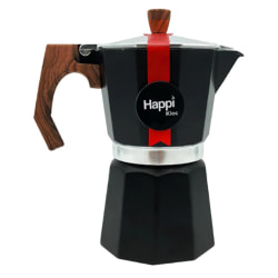 HappiKloc 6-Cup Espresso Coffee Maker, Black