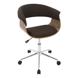 LumiSource Vintage Mod Office Chair, Walnut/Espresso
