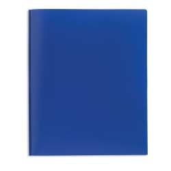 Office Depot® Brand 2-Pocket School-Grade Poly Folder with Prongs, Letter Size, Blue