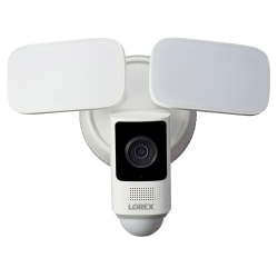 Lorex Wi-Fi 2K 4.0-Megapixel Wired Floodlight Security Camera, White