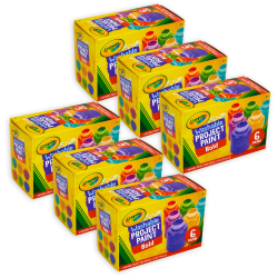 Crayola Washable Project Paints, 2 Oz, Bold, Pack Of 6 Paints, Set Of 6 Packs