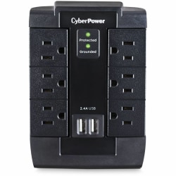 CyberPower Professional Series CSP600WSU - Surge protector - AC 125 V - output connectors: 6 - black