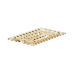 Cambro H-Pan High-Heat GN 1/4 Notched Covers With Handles, 1-3/16"H x 6-3/8"W x 10-3/8"D, Amber, Pack Of 6 Covers