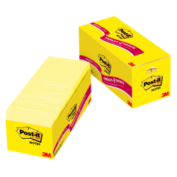 Post-it® Notes, 3" x 3", Canary Yellow, Pack Of 18 Pads