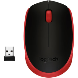 Logitech M170 Wireless Compact Mouse (Red) - Optical - Wireless - Radio Frequency - 2.40 GHz - Red - USB - 1000 dpi - Scroll Wheel - 3 Button(s) - Symmetrical