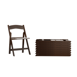 Flash Furniture Hercules Folding Chair - Resin- 8 Pack 800LB Weight Capacity Event Chair, Dark Brown
