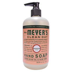 Mrs. Meyer's Clean Day Liquid Hand Soap, Geranium Scent, 12.5 Oz, Carton Of 6 Bottles