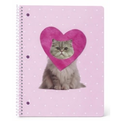 Gartner Studios Spiral Notebook, 8" x 10-1/2", 1 Subject, College Ruled, 70 Sheets, Pink Cat