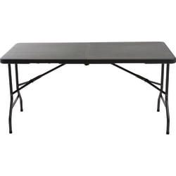 AbilityOne Blow-Molded Folding Table, 29"H x 60"W x 30"D, Charcoal Gray/Gray