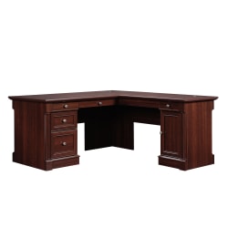 Sauder® Palladia 66"W L-Shaped Corner Desk, Select Cherry