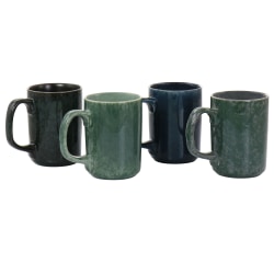 Mr. Coffee Mr. Sidewalk Blues Mug Set, 18 Oz, Assorted Colors, Set Of 4 Mugs