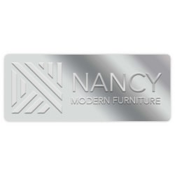 Custom Blind-Embossed Labels And Stickers, Foil Stock, 1" x 2-1/2" Rectangle, Box Of 500 Labels