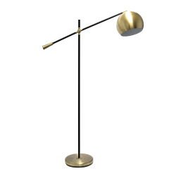 Lalia Home Swivel Floor Lamp, 59"H, Antique Brass/Matte Black