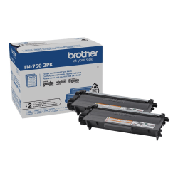 Brother® TN-750 Black High Yield Toner Cartridges, Pack Of 2, TN750BBK