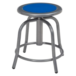 National Public Seating 6800 Height-Adjustable Swivel Stool, Persian Blue/Gray